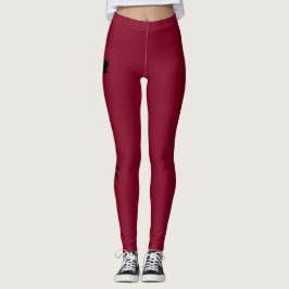 Personalisierte Krone Burgunderrot Leggings