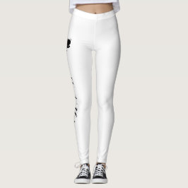 Personalisierte Krone Weiß Schwarz Leggings