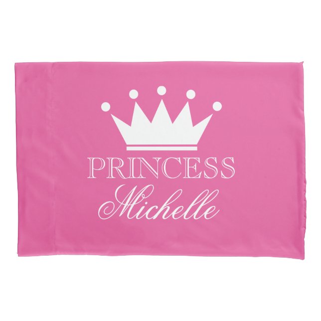 Personalisierte Kronenmädchen aus Rosa Kissenbezug (Vorderseite)