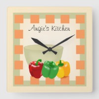 Personalisierte Küchen-Rezept-Uhr - Veggies