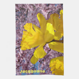 Personalisierte Küchentücher Narzissen-Blumen