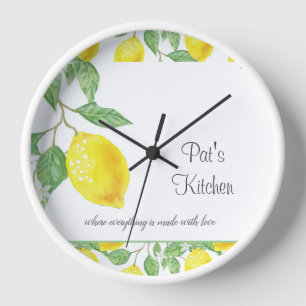 Personalisierte Küchenwanduhr Zitrone Citrus Uhr