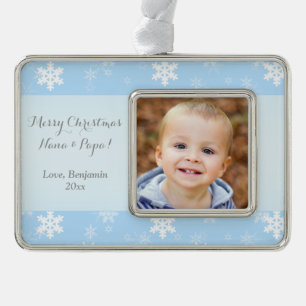 Personalisierte kundenspezifische FOTO Rahmen-Ornament Silber