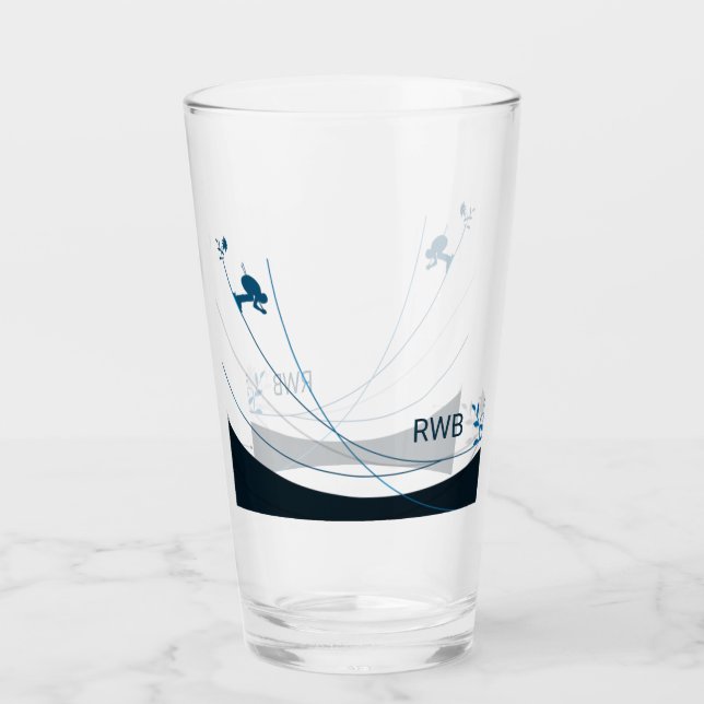 Personalisierte, kundenspezifische Monogramm-Initi Glas (Vorderseite)