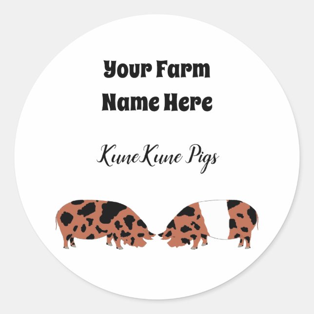 Personalisierte KuneKune-Pig-Aufkleber Runder Aufkleber (Vorderseite)