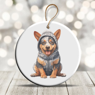 Personalisierte Kunst bei australischen Rinderhund Keramik Ornament