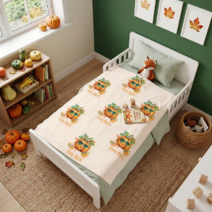Personalisierte kuschelige Kürbis-Herbst-Kleinkind Fleecedecke