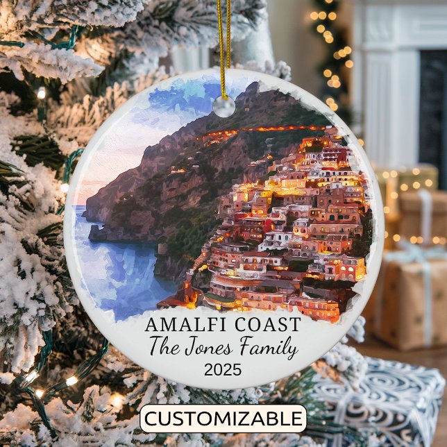 Personalisierte Küste von Amalfi, Italien Keramik Ornament (Von Creator hochgeladen)