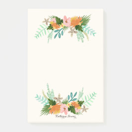 Personalisierte | Küstenlinie mit Blumen Post-it Klebezettel