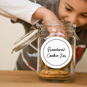 Personalisierte Labels Oma's Cookie Jar Runder Aufkleber