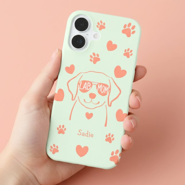 Personalisierte Labrador-Hundemutter-Handyhülle mi iPhone 16 Hülle (Von Creator hochgeladen)