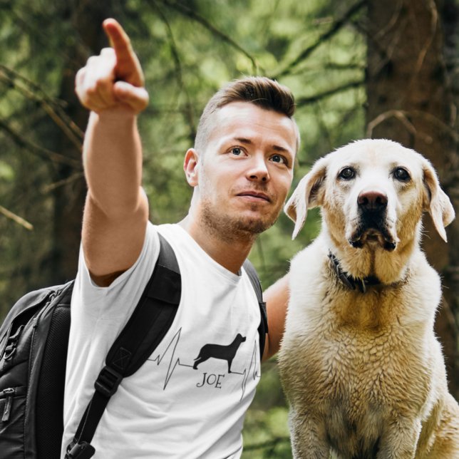 Personalisierte Labrador-Liebe Mein Hund Herzschla T-Shirt (Von Creator hochgeladen)