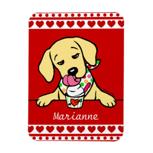 Personalisierte Labrador-Welpen-Eiscreme Magnet