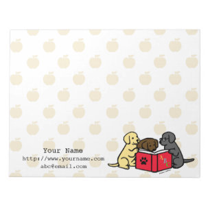 Personalisierte Labrador-Welpen Reading Notepad Notizblock