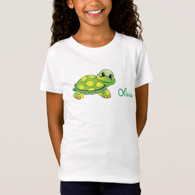 Personalisierte lächelnde Schildkröte T-Shirt (Vorderseite)