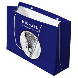 Personalisierte Lacrosse Blue Große Geschenktasche Große Geschenktüte