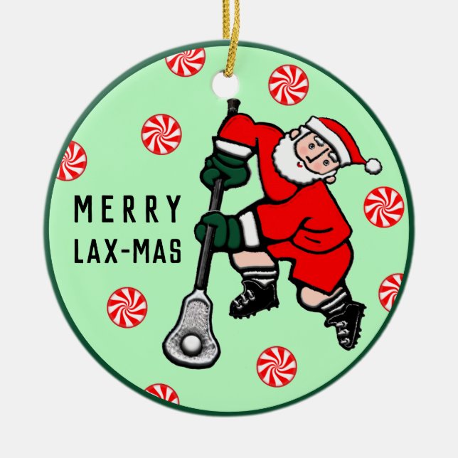 Personalisierte Lacrosse Collectible Keramik Ornament (Vorne)