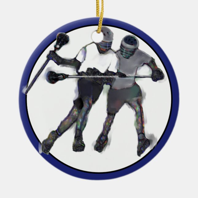 Personalisierte Lacrosse Collectible Keramik Ornament (Vorne)