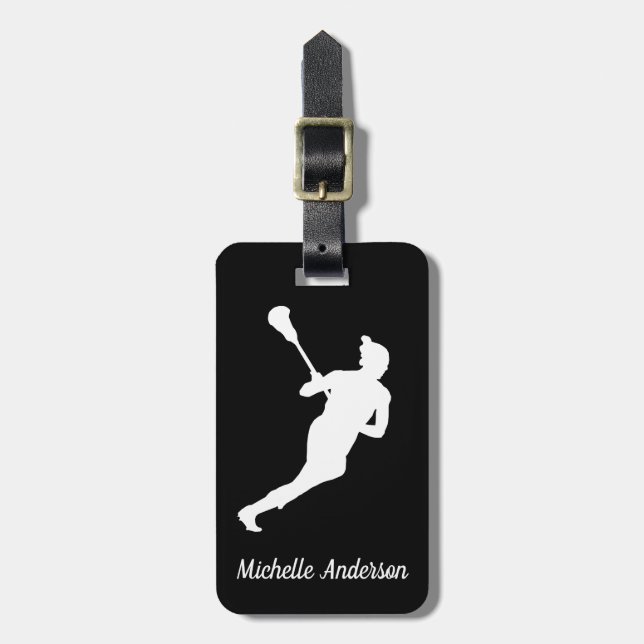 Personalisierte Lacrosse Gepäckanhänger (Vorderseite vertikal)