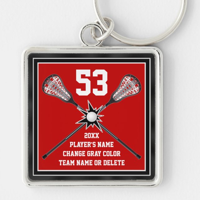 Personalisierte Lacrosse-Geschenke für Senioren Schlüsselanhänger (Vorne)