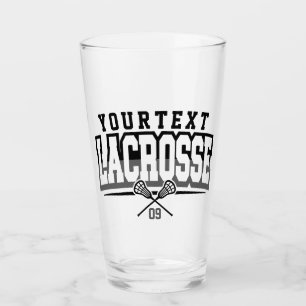Personalisierte Lacrosse Player ADD-Teamnummer Glas