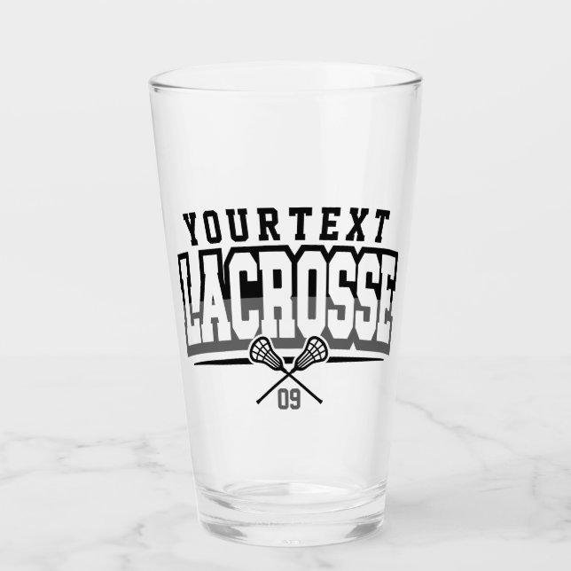 Personalisierte Lacrosse Player ADD-Teamnummer Glas (Vorderseite)