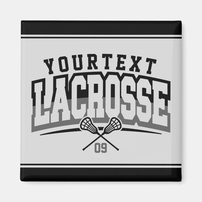 Personalisierte Lacrosse Player ADD-Teamnummer Magnet (Vorne)