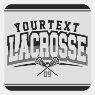Personalisierte Lacrosse Player ADD-Teamnummer Quadratischer Aufkleber