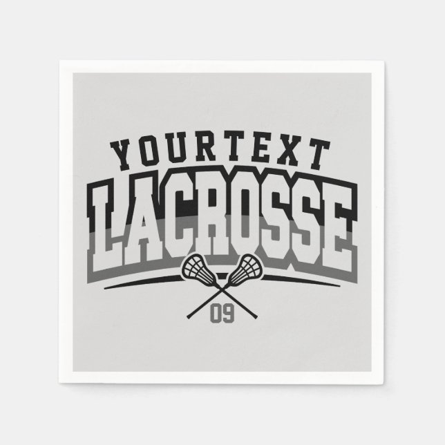 Personalisierte Lacrosse Player ADD-Teamnummer Serviette (Vorderseite)