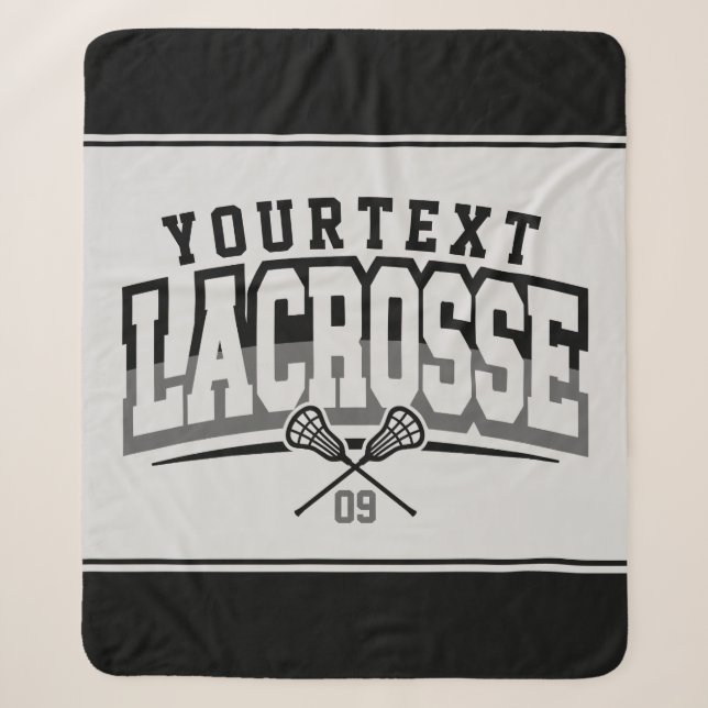 Personalisierte Lacrosse Player ADD-Teamnummer Sherpadecke (Vorderseite)