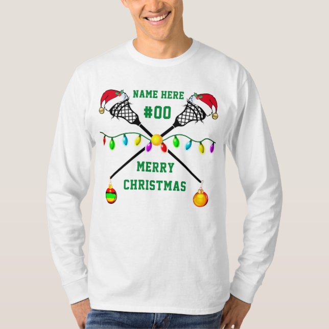 Personalisierte, LACROSSE Weihnachtsfeiertage, Shi T-Shirt (Vorderseite)