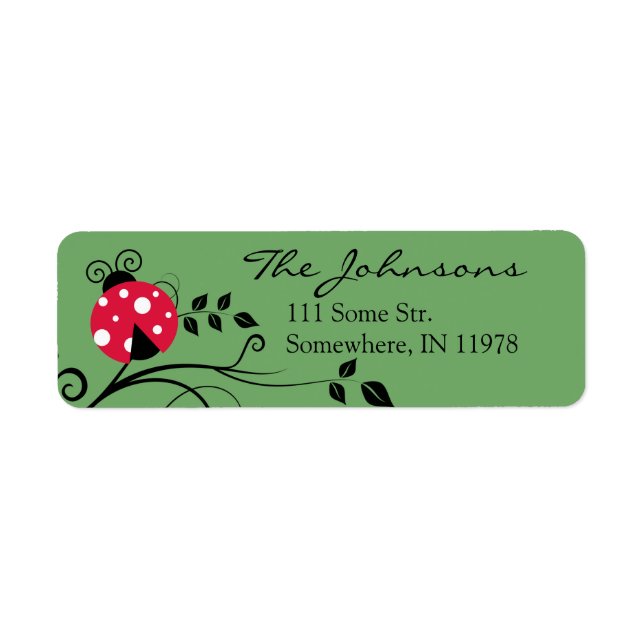 Personalisierte Lady Bug Address Labels Ladybug (Vorne)