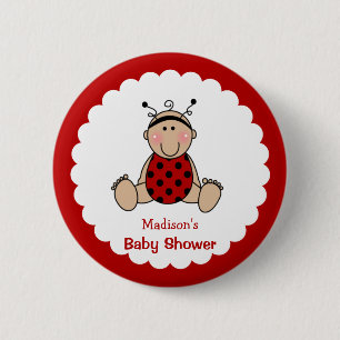 Personalisierte Lady Bug Baby Dusche Button