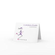 Personalisierte Lady-Running-Note-Karte