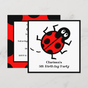 Personalisierte Ladybird-Muster Einladung