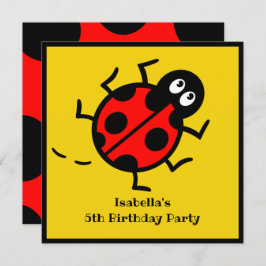Personalisierte Ladybird-Muster Einladung
