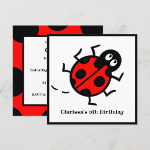 Personalisierte Ladybird-Muster Einladung