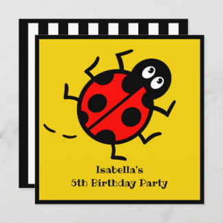 Personalisierte Ladybird-Muster Einladung