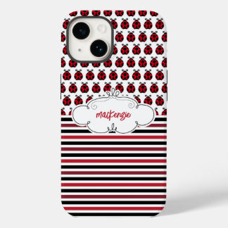 Personalisierte Ladybugs & Strips-Handy-Fall Case-Mate iPhone 14 Hülle