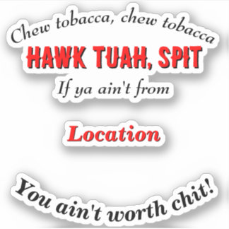 Personalisierte Lage von Hawk Tuah Aufkleber
