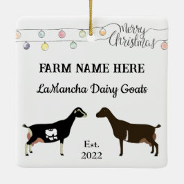 Personalisierte LaMancha Milchziege Weihnachten Keramikornament