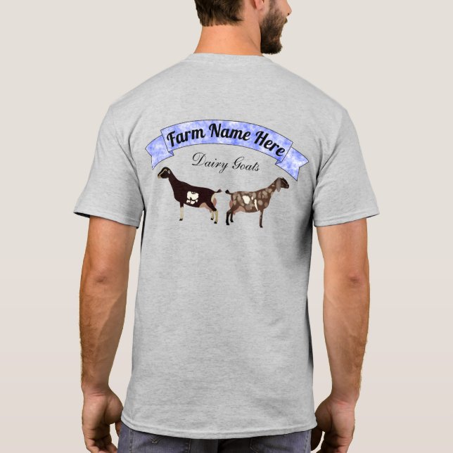 Personalisierte LaMancha und nubische Milchziege T-Shirt (Rückseite)