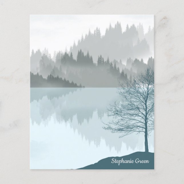 Personalisierte Landschaft Reflektion Bäume Grün (Vorderseite)