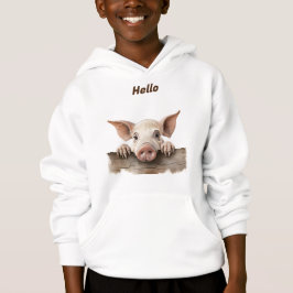 Personalisierte Landtiere Baby Pig. Schwein Hoodie