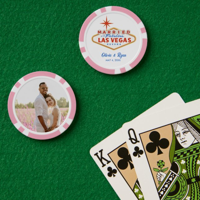 Personalisierte Las Vegas Gastgeschenk Hochzeit Po Pokerchips (Pokertisch (doppelt))