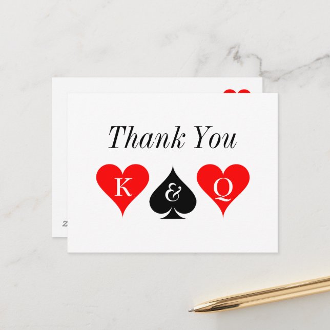 Personalisierte Las Vegas Hochzeit danke Ihnen Kar Postkarte (Vorderseite/Rückseite Beispiel)