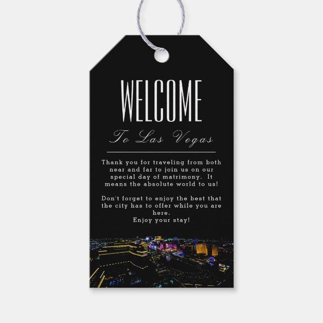 Personalisierte Las Vegas Skyline Begrüßungsmarke Geschenkanhänger (Vorderseite)