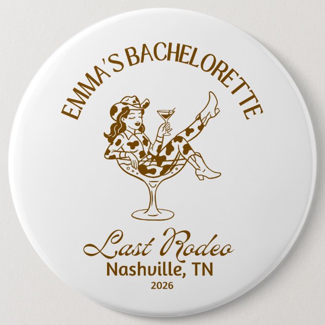 Personalisierte Last Rodeo Knöpfe Button (Vorderseite)