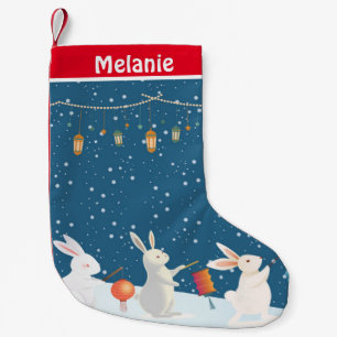 Personalisierte Laternenparade von Kaninchen im Sc Kleiner Weihnachtsstrumpf