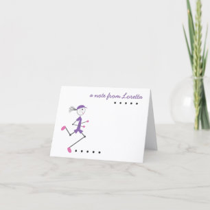 Personalisierte Lauf-Notizkarte für Damen Dankeskarte